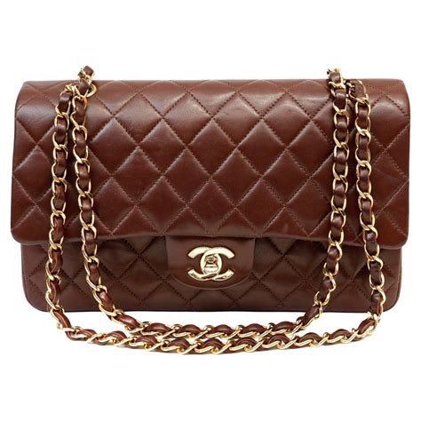 chanel flap bag brown|Chanel flap bag agneau.